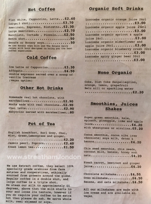 Boyce Da Roca's Drinks Menu