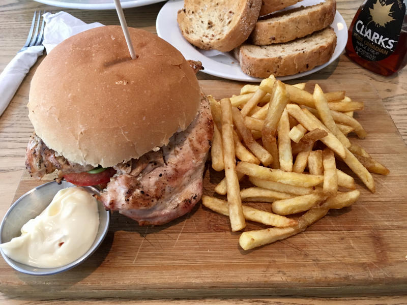 Chicken Burger and Fries