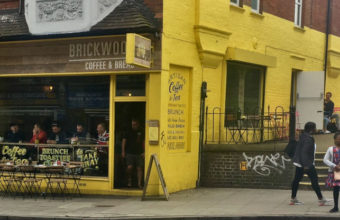 The shop front for 'Brickwood Coffee & Bread' in Streatham